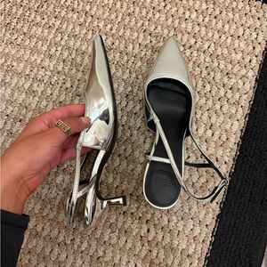 ASOS Silver Slingback Heels